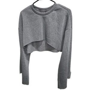 Shein Women's Sz M Gray Crewneck Cropped ‎ Sweatshirt